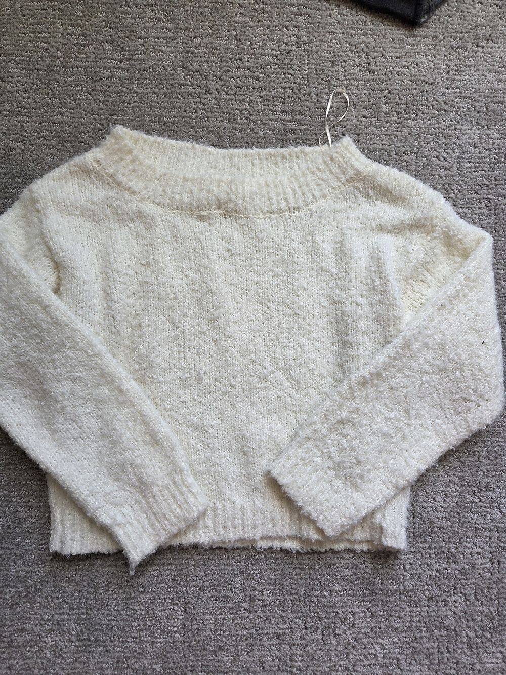 Double Zero Cream Knit Cowl-Neck Sweater